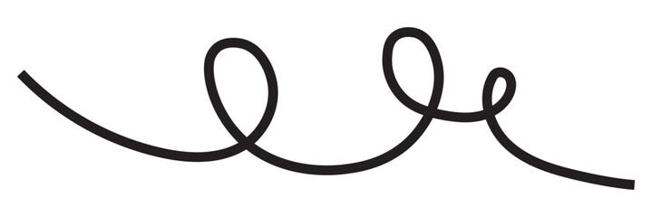 Abstract wavy thin line. Squiggle elements. Vector isolated illustration eps10