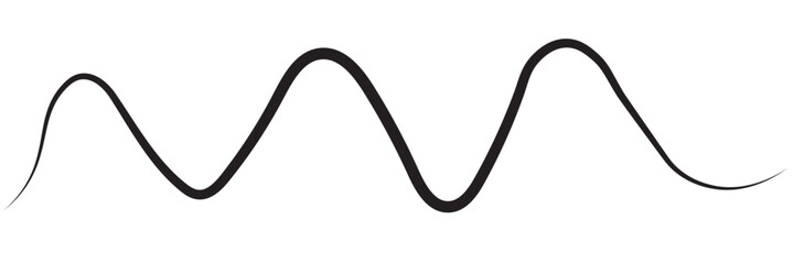 Abstract wavy thin line. Squiggle elements. Vector isolated illustration eps10