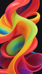 Colorful fluid background wallpaper, wavy abstract, futuristic and modern. Isolated object.