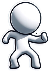 Fototapeta premium Eine minimalistische Vektorgrafik einer Comicfigur beim Tanzen 