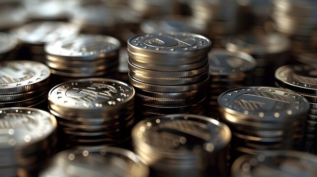 European Union Logo on Silver Coins Symbolizing Shared Prosperity and Unity