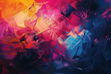 close up horizontal image of a colourful and textured abstract painting background