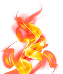 Realistic flames on transparent background	
