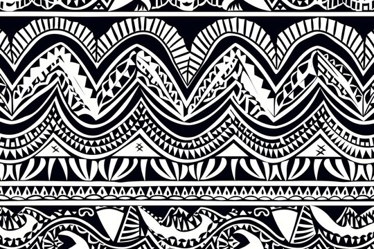 Polynesian Shark Teeth Ocean Waves Tattoo Design