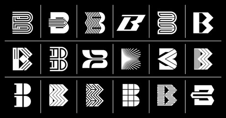 Collection of flat abstract letter B logo branding © Artswolf