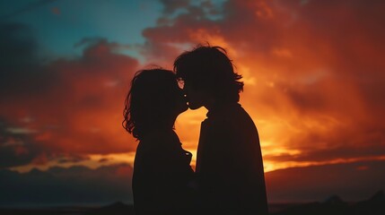 Romantic Sunset Kiss