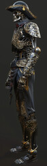 A cyborg pirate with a metallic arm adorned with intricate engravings, hyper realistic, low noise,...