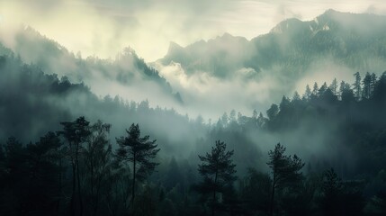 Dawn's Mystical Mountains
