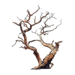 Dried tree isolated on transparent background