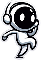 Obraz premium Eine minimalistische Vektorgrafik einer Comicfigur beim Tanzen