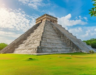 Ancient Mayan temple pyramid in Mexico.