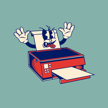 Retro character design from the printer
