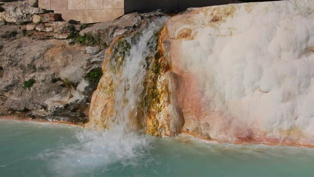 mineral waterfall in pamukkale turkey HD 