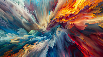 A mesmerizing whirlwind of colors converges, creating a breathtaking spectacle of artistic expression.