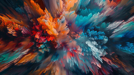 A mesmerizing explosion of colors fills the frame, each hue a stroke of pure inspiration.