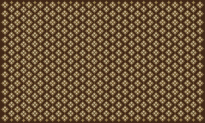 Brown background with Thai pattern and flower pattern.
