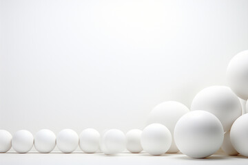 White balls on a white background. 3d render, 3d illustration