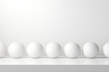 White balls on a white background. 3d render, 3d illustration