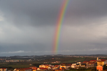 Rainbow over the city