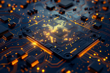 Circuit board. Technology background. Central Computer Processors CPU concept. Motherboard digital chip
