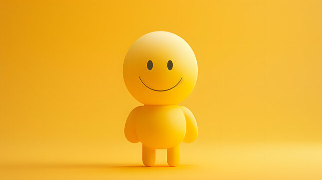An image of a little person for an emoji set. themed in yellow 