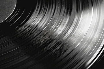 Black vinyl record isolated on white background
