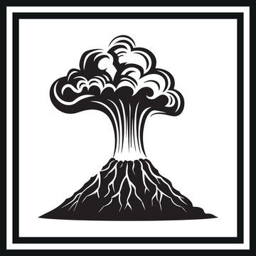 recommend clip art: Volcanic eruption black silhouette clipart
