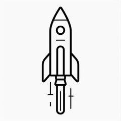Fototapeta premium Start Up Business Outlined Line Vector Icon Rocket startup
