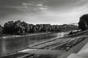 Bank of the Tisza river,Hungary.