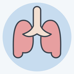 Icon Pulmonology. related to Medical Specialties symbol. color mate style. simple design illustration