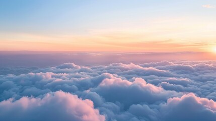 Beautiful sky over clouds at sunset time AI Generated