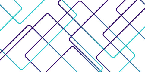 Abstract blue lines on white background with luxury shapes architecture plan. Modern pattern elegant blue line template background. Seamless line on square background. 