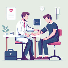 illustration of blood pressure medical checkup