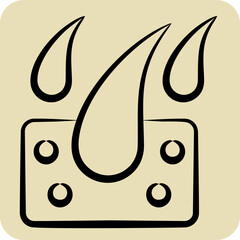 Icon Dermatology. related to Medical Specialties symbol. hand drawn style. simple design illustration