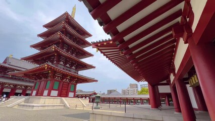 Shitennoji Temple in Osaka, japan Five Storied Pagoda