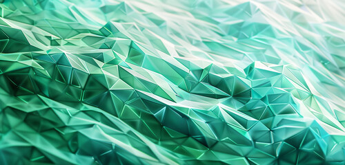 Assorted polygons in ocean-inspired shades of green and turquoise. - obrazy, fototapety, plakaty