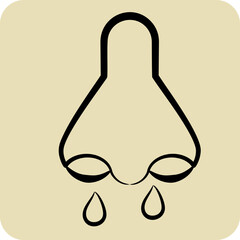 Icon Rhinology. related to Medical Specialties symbol. hand drawn style. simple design illustration