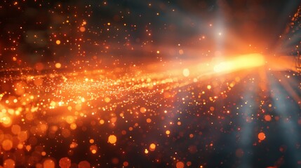 Abstract Light Art - Radiant Glow Design with Sparkling Particles - Warm Golden Light Effects for Inspirational Backgrounds - Generative AI