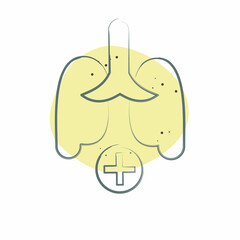 Icon Pulmonology 2. related to Medical Specialties symbol. Color Spot Style. simple design illustration