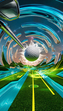 Surreal Golf Course - abstract image