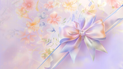 Gift wrapping floral ribbon
