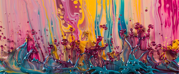A cascade of liquid colors splashes against the canvas, each drop a testament to the artistry of chaos.
