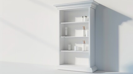 A Single Medicine Cabinet Isolated on White Background

