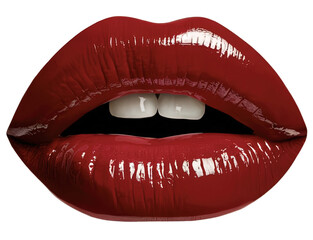 red lips isolated on white