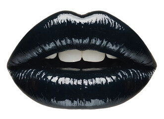 black glossy lips