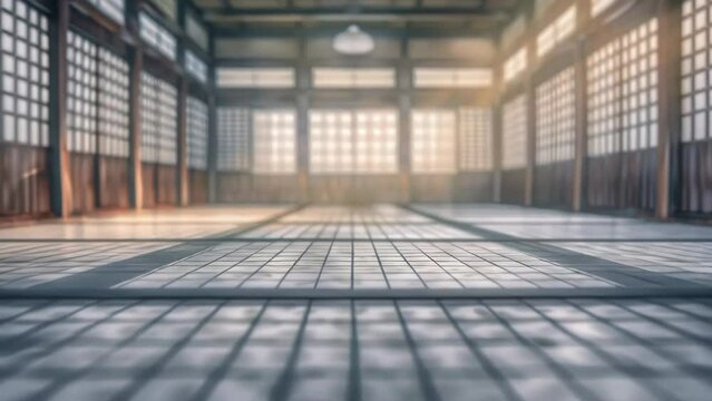 A large, empty room with a lot of windows