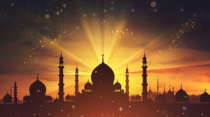 Religious beautiful mubarak Islamic culture background vector AI Generated