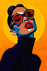 Modern woman wearing sunglasses