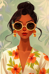 Modern woman wearing sunglasses