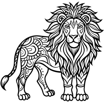 recommend clip art: mandala animal - lion mandala coloring pages for kids and adults